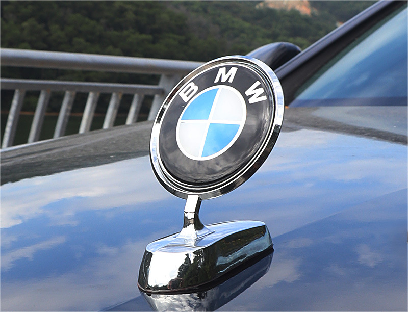 BMW engine hood logo with angel wings - 3D chrome metal emblem for car bonnet customization