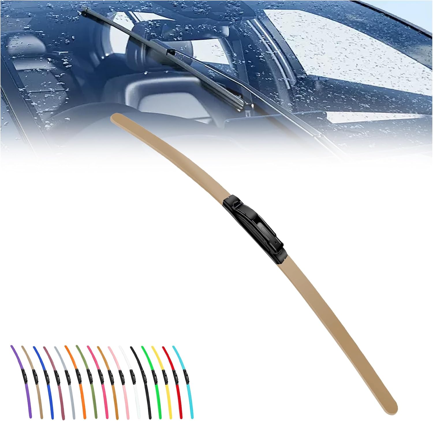 2025 New Colorful Boneless Silent Windshield Wipers ,All Season Automotive Replacement Windshield Wipers Front Windshield Windshield Blade Window Wipers for Car - Velosole2025 New Colorful Boneless Silent Windshield Wipers ,All Season Automotive Replacement Windshield Wipers Front Windshield Windshield Blade Window Wipers for Carcar - accessories
