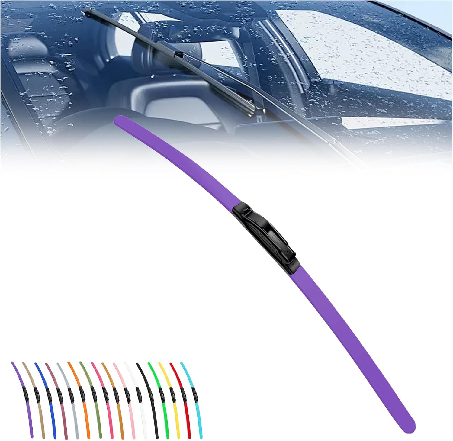 2025 New Colorful Boneless Silent Windshield Wipers ,All Season Automotive Replacement Windshield Wipers Front Windshield Windshield Blade Window Wipers for Car - Velosole2025 New Colorful Boneless Silent Windshield Wipers ,All Season Automotive Replacement Windshield Wipers Front Windshield Windshield Blade Window Wipers for Carcar - accessories