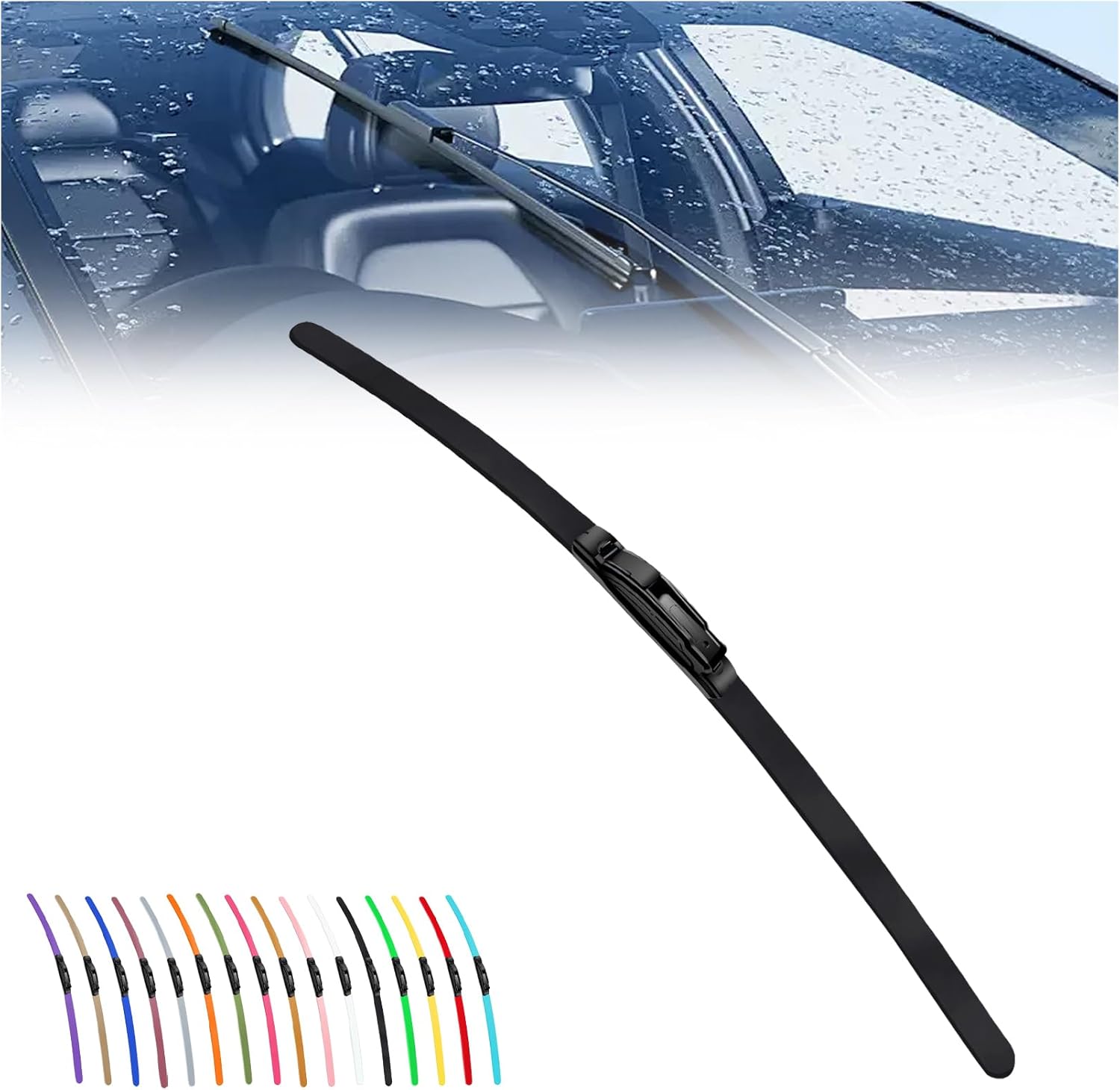 2025 New Colorful Boneless Silent Windshield Wipers ,All Season Automotive Replacement Windshield Wipers Front Windshield Windshield Blade Window Wipers for Car - Velosole2025 New Colorful Boneless Silent Windshield Wipers ,All Season Automotive Replacement Windshield Wipers Front Windshield Windshield Blade Window Wipers for Carcar - accessories