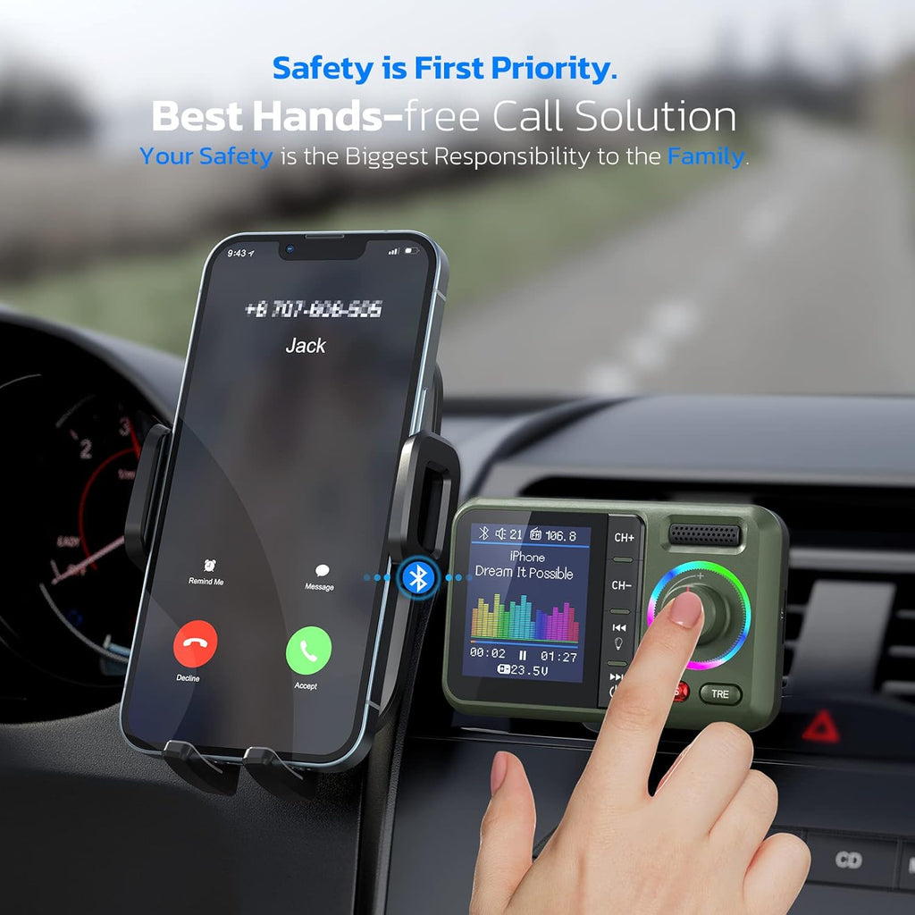 Bluetooth FM Transmitter for Car, Wireless Car Bluetooth V5.0 Adapter - VelosoleBluetooth FM Transmitter for Car, Wireless Car Bluetooth V5.0 Adaptercar - accessories