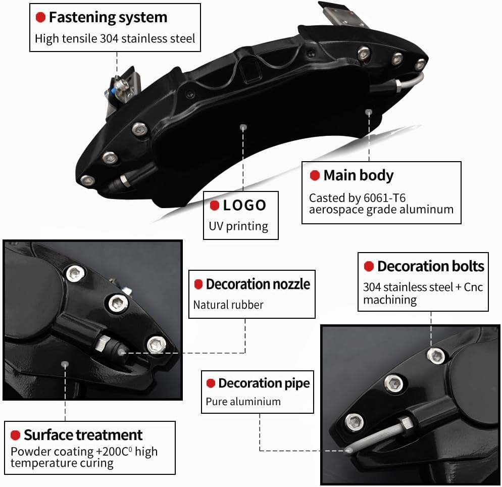 Car aluminum alloy special car special buckle screw fixed caliper cover (4PCS luxury upgrade version) - VelosoleCar aluminum alloy special car special buckle screw fixed caliper cover (4PCS luxury upgrade version)car - accessories