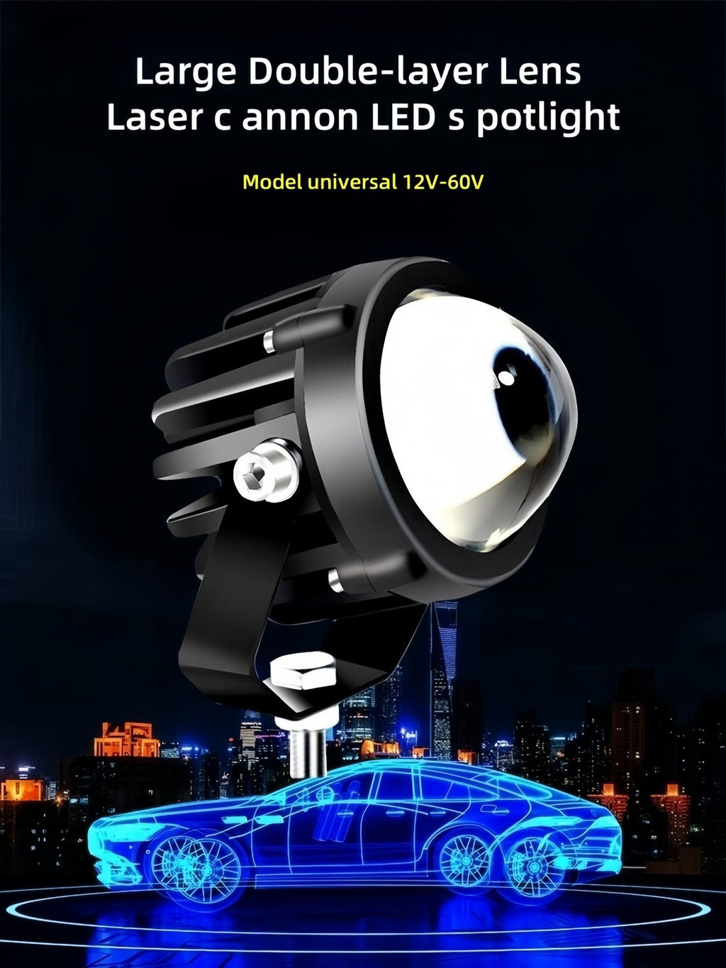 Car LED high beam laser large lens spotlight - VelosoleCar LED high beam laser large lens spotlightcar - accessories