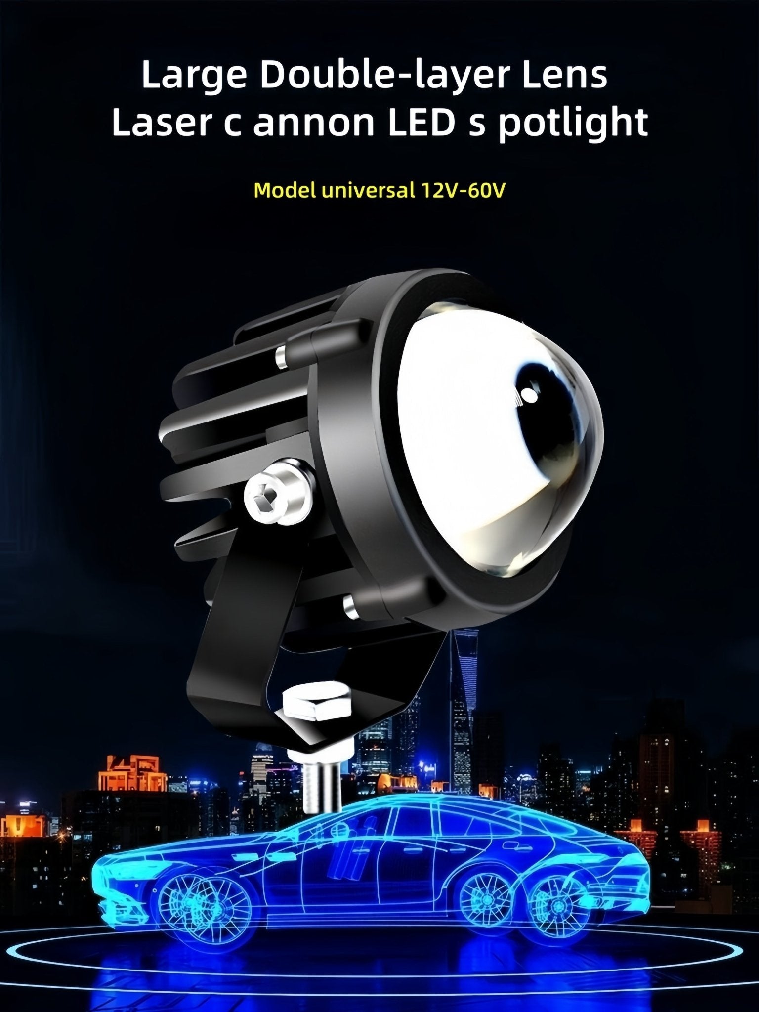 Car LED high beam laser large lens spotlight - VelosoleCar LED high beam laser large lens spotlightcar - accessories