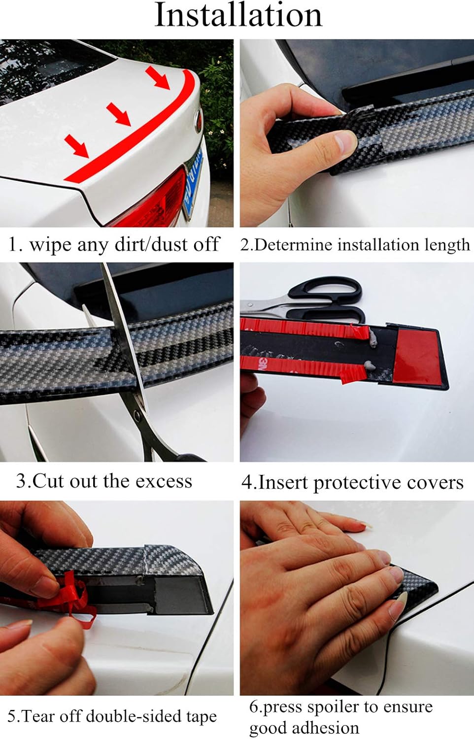 Carbon Fiber Rubber Rear Spoiler Tail Wing - VelosoleCarbon Fiber Rubber Rear Spoiler Tail Wingcar - accessories