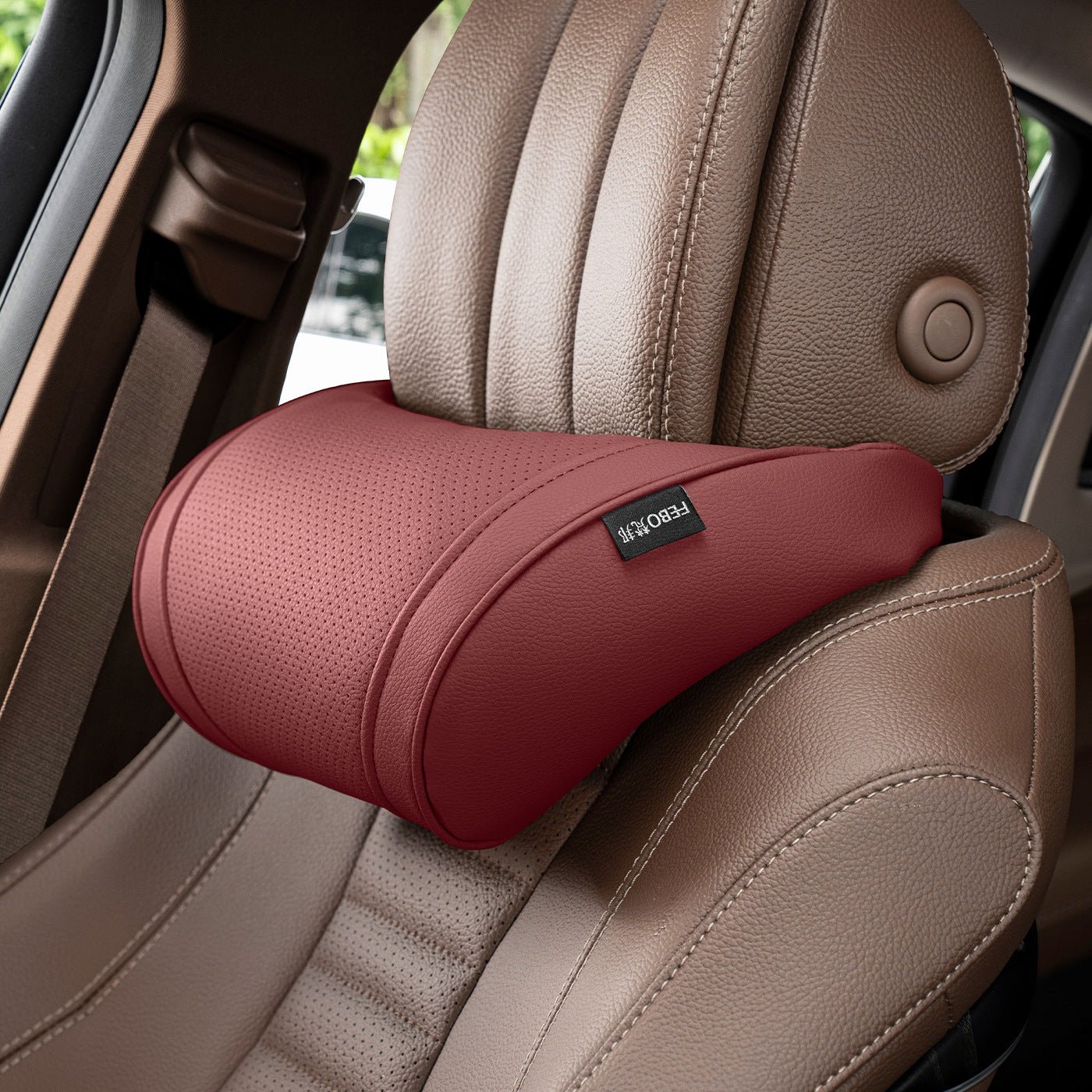 Luxury leather custom car headrest, car neck pillow, car seat lumbar cushion - VelosoleLuxury leather custom car headrest, car neck pillow, car seat lumbar cushioncar - accessories