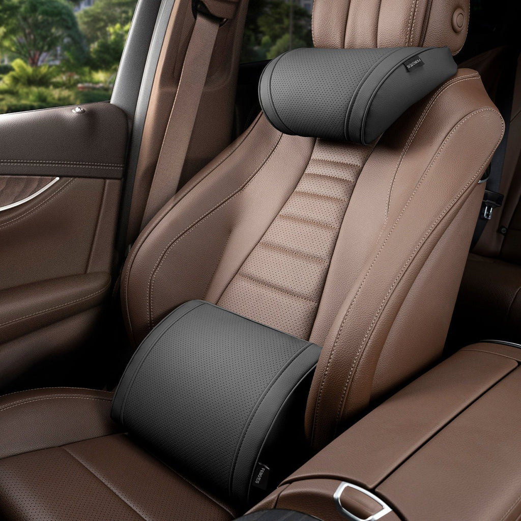Luxury leather custom car headrest, car neck pillow, car seat lumbar cushion - VelosoleLuxury leather custom car headrest, car neck pillow, car seat lumbar cushioncar - accessories