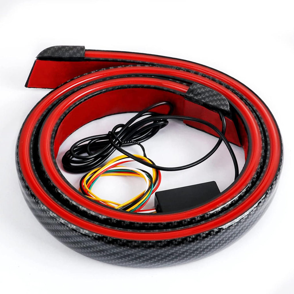 Universal Exterior Rear Roof Spoiler Tail Wing Splitter Carbon Fiber Accessories LED Strip Lights for Cars Driving Brake Turn Signal Running Warning Trim Lamp - VelosoleUniversal Exterior Rear Roof Spoiler Tail Wing Splitter Carbon Fiber Accessories LED Strip Lights for Cars Driving Brake Turn Signal Running Warning Trim Lampcar - accessories